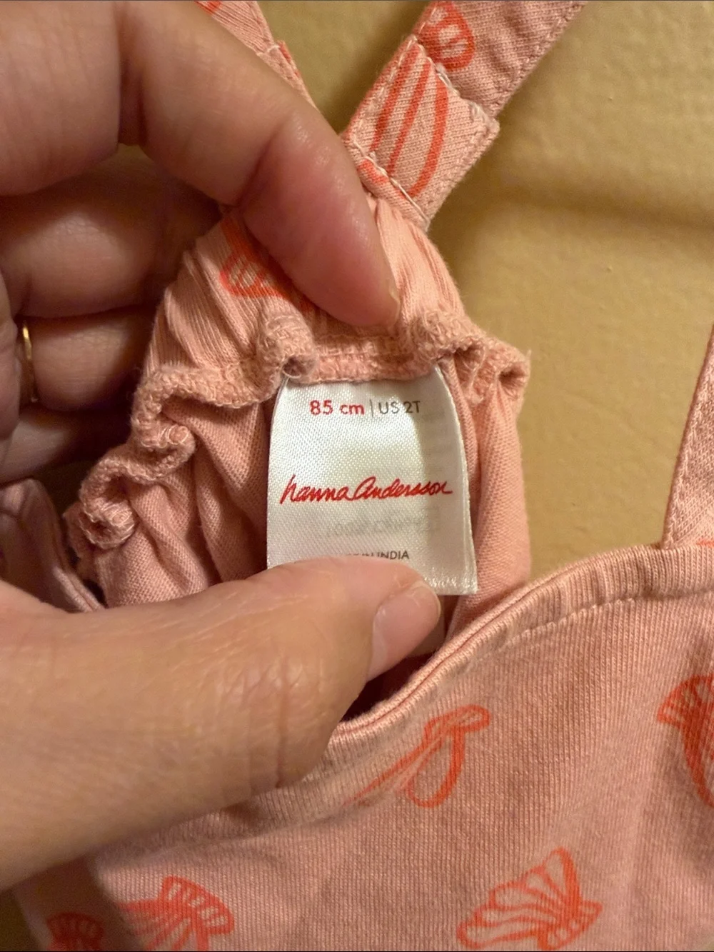 Hanna Andersson Girls Pink Shell-Print Sundress